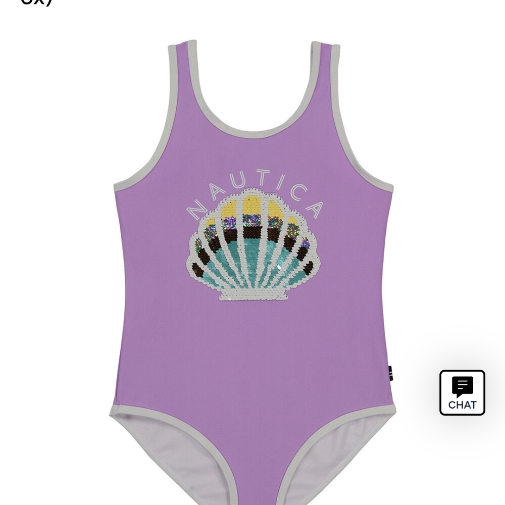 Nautica Lavender Swimsuit with Shell Motif